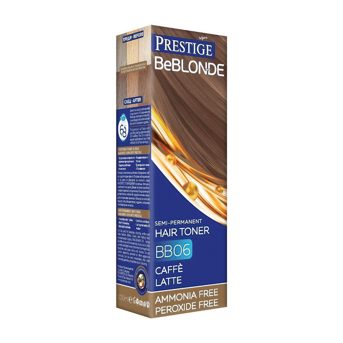 Безаміачний відтінковий бальзам для волосся Vip's Prestige BeBlond Semi-Permanent Hair Toner BB06 Caffe Latte, 100 мл